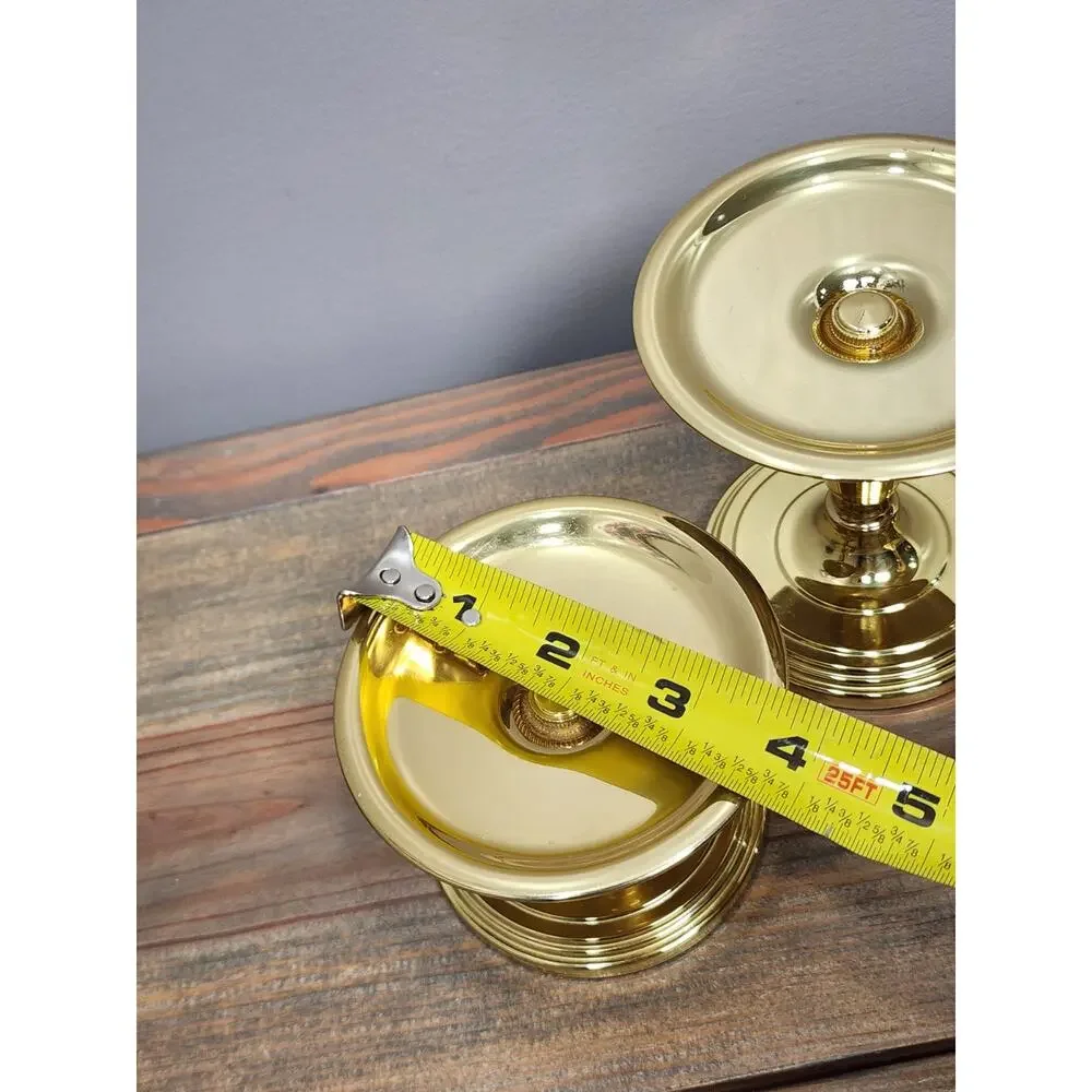 Set of 3 Baldwin Solid Brass Candle Holder Set 3 Inch 4.5 Inch And 6 Inch